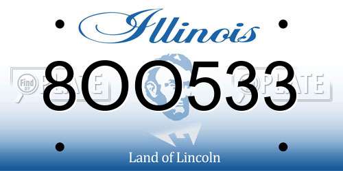 8OO533 Illinois License Plate