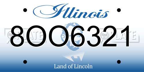 8OO6321 Illinois License Plate