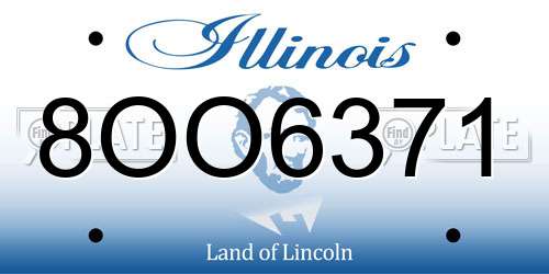 8OO6371 Illinois License Plate