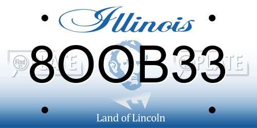 8OOB33 Illinois License Plate