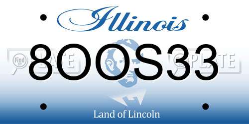 8OOS33 Illinois License Plate