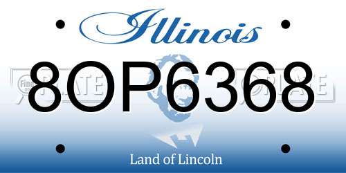 8OP6368 Illinois License Plate