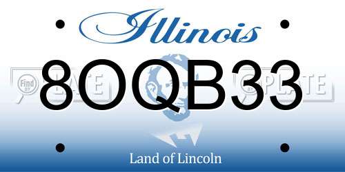 8OQB33 Illinois License Plate