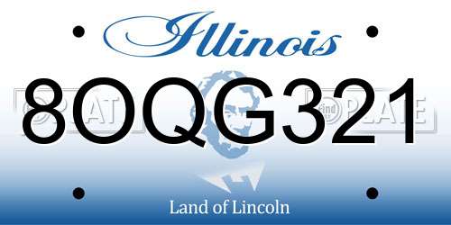 8OQG321 Illinois License Plate