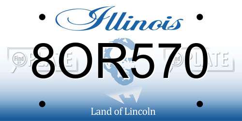 8OR570 Illinois License Plate