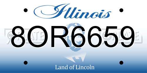 8OR6659 Illinois License Plate