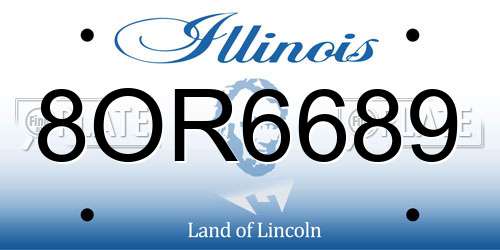 8OR6689 Illinois License Plate