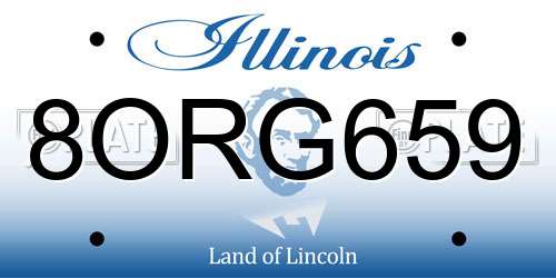 8ORG659 Illinois License Plate