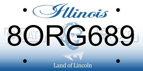 8ORG689 Illinois License Plate