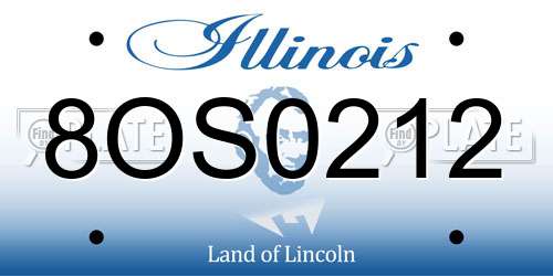 8OS0212 Illinois License Plate