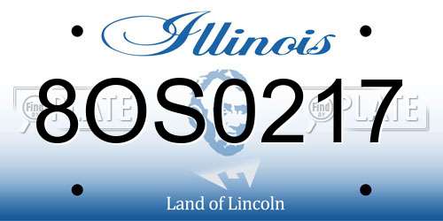 8OS0217 Illinois License Plate
