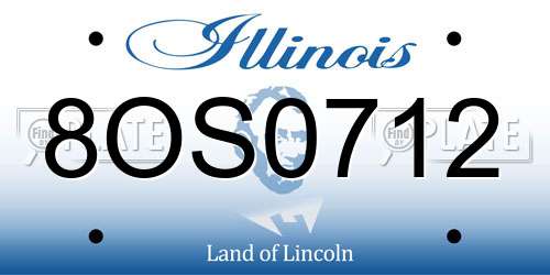 8OS0712 Illinois License Plate