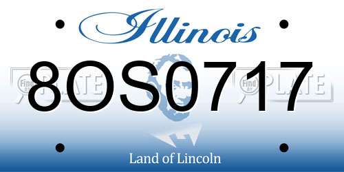 8OS0717 Illinois License Plate