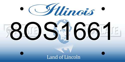 8OS1661 Illinois License Plate