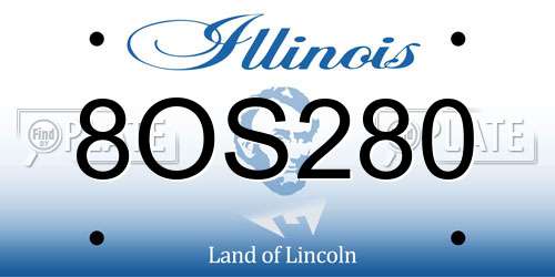 8OS280 Illinois License Plate