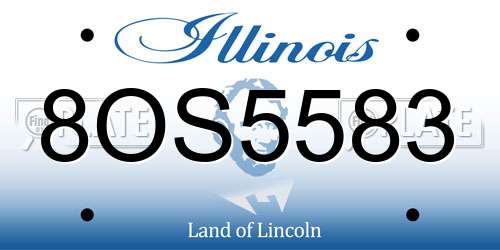 8OS5583 Illinois License Plate