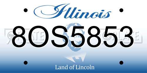 8OS5853 Illinois License Plate