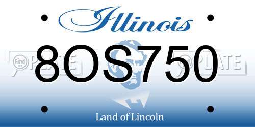 8OS750 Illinois License Plate