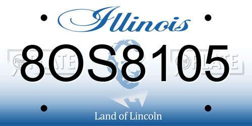8OS8105 Illinois License Plate
