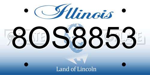 8OS8853 Illinois License Plate
