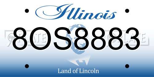 8OS8883 Illinois License Plate