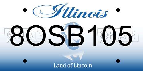 8OSB105 Illinois License Plate