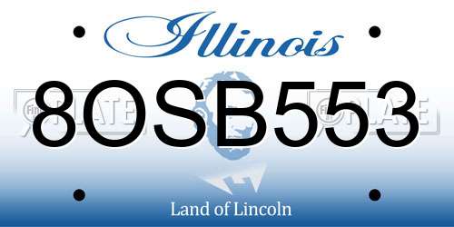 8OSB553 Illinois License Plate
