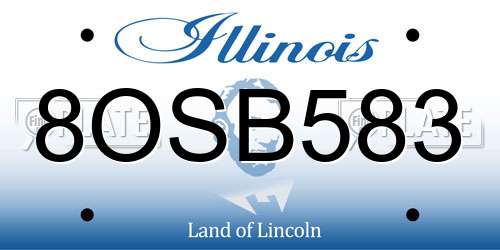 8OSB583 Illinois License Plate