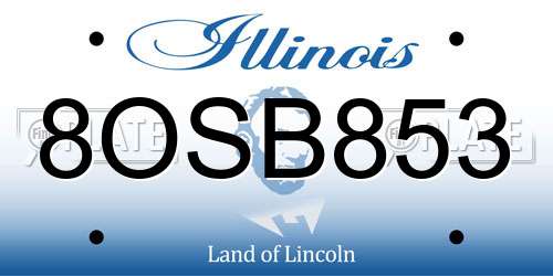 8OSB853 Illinois License Plate