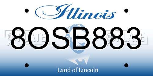 8OSB883 Illinois License Plate