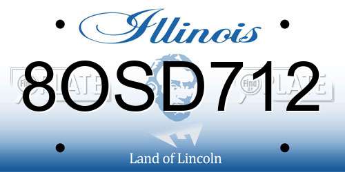8OSD712 Illinois License Plate