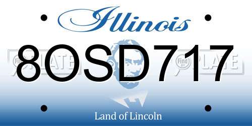 8OSD717 Illinois License Plate