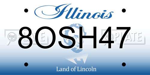8OSH47 Illinois License Plate