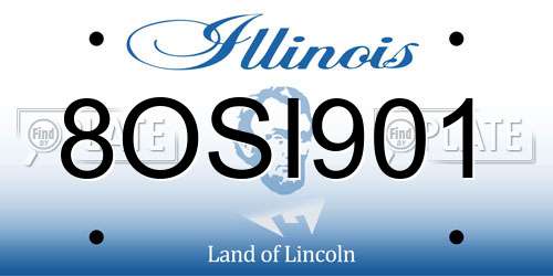 8OSI901 Illinois License Plate