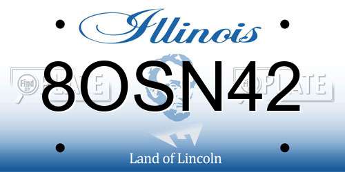 8OSN42 Illinois License Plate