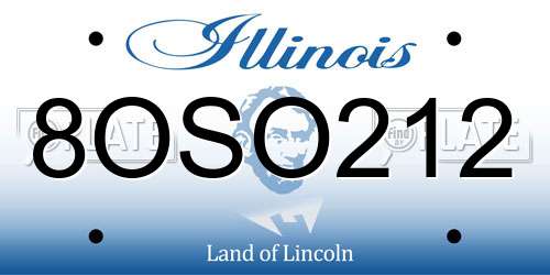 8OSO212 Illinois License Plate