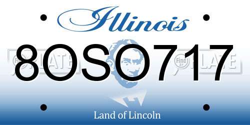 8OSO717 Illinois License Plate