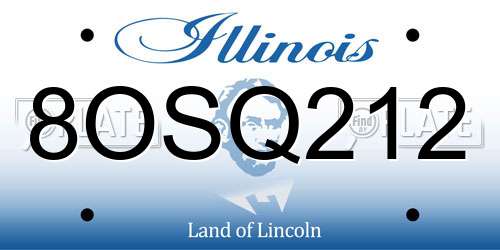 8OSQ212 Illinois License Plate