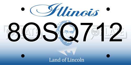 8OSQ712 Illinois License Plate