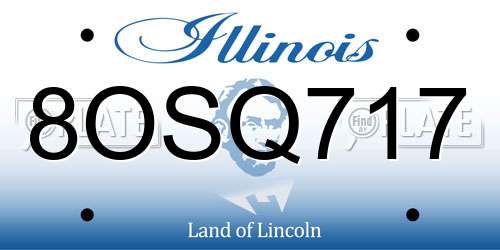 8OSQ717 Illinois License Plate