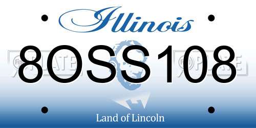 8OSS108 Illinois License Plate