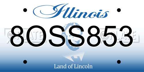 8OSS853 Illinois License Plate