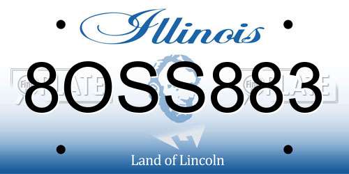 8OSS883 Illinois License Plate