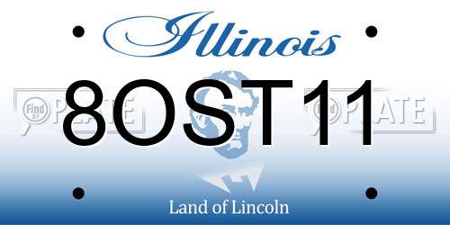 8OST11 Illinois License Plate