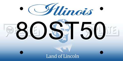 8OST50 Illinois License Plate