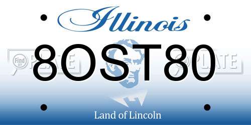 8OST80 Illinois License Plate