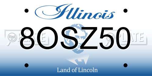 8OSZ50 Illinois License Plate