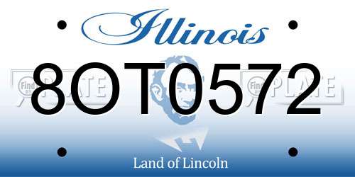8OT0572 Illinois License Plate