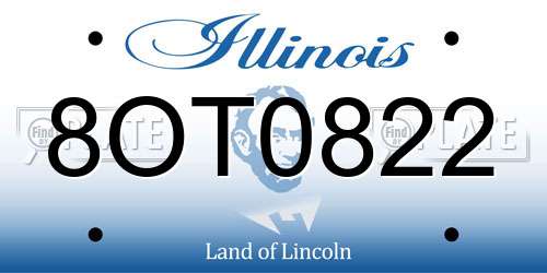 8OT0822 Illinois License Plate