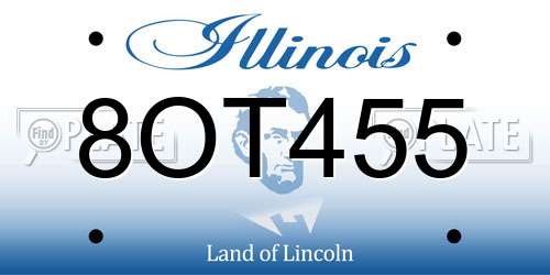 8OT455 Illinois License Plate